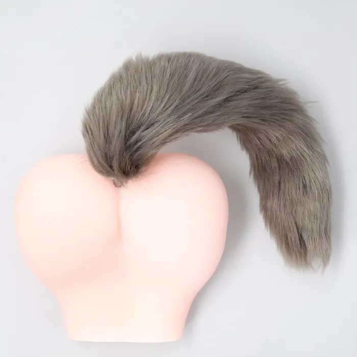 BUM FUN Male Sex Toys FAUX FOX TAIL GRAY