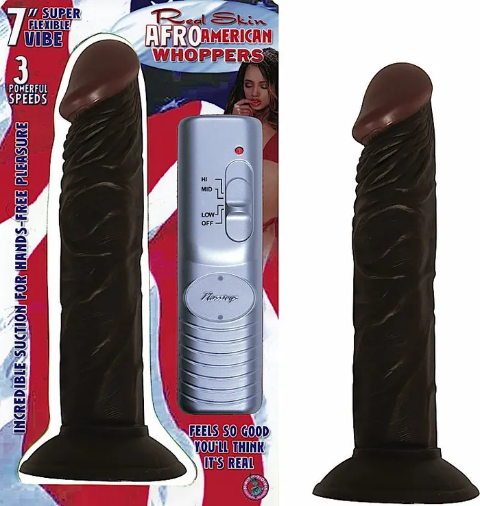 Nasstoys Female Sex Toys Afro American Whopper Vibrating 7in Brown