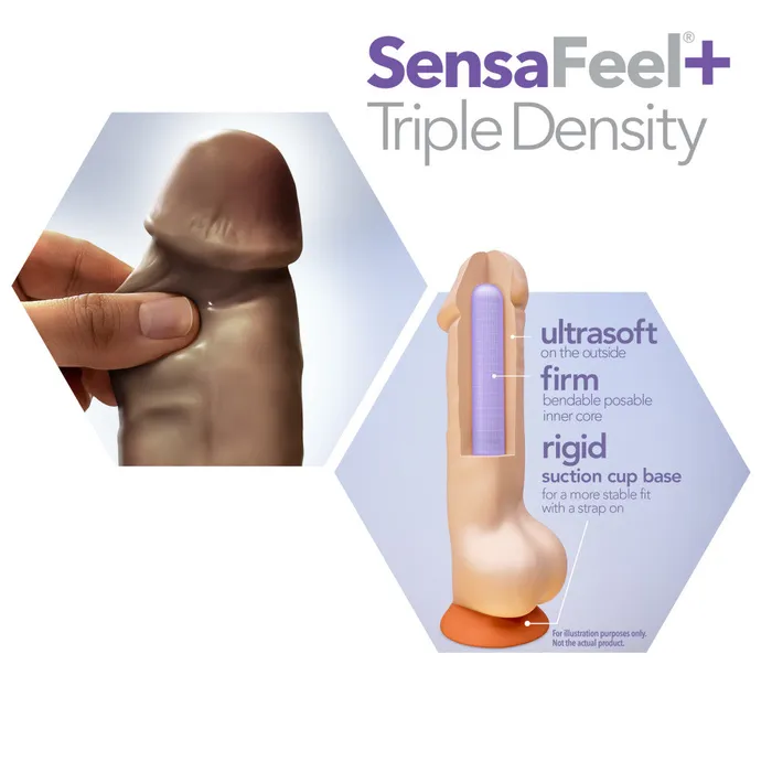 Blush Dildos Dr Skin Plus By Blush Realistic Chocolate 9Inch Long Soft Yet Erect Posable Dildo With Balls Suction Cup Base