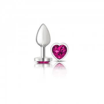 Cheeky Charms Heart Bright Pink Small Silver Butt Plug Viben Anal