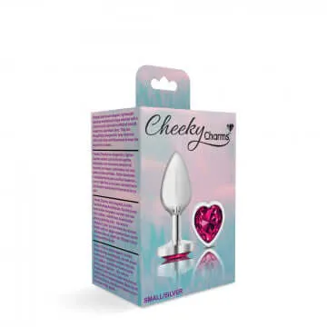 Cheeky Charms Heart Bright Pink Small Silver Butt Plug Viben Anal