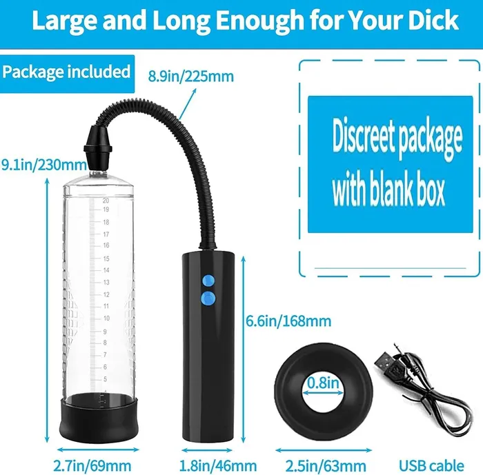 CupidSecrets Male Sex Toys 2023 Updated Vacuum Electric Penis Pump Rechargeable Male Penis Enlarger ED Gift