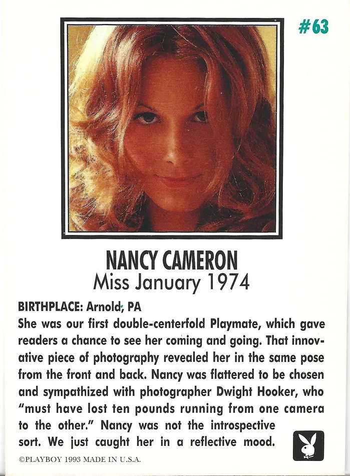 Dans Cards Couples Playboy January Edition Nancy Cameron Card 63
